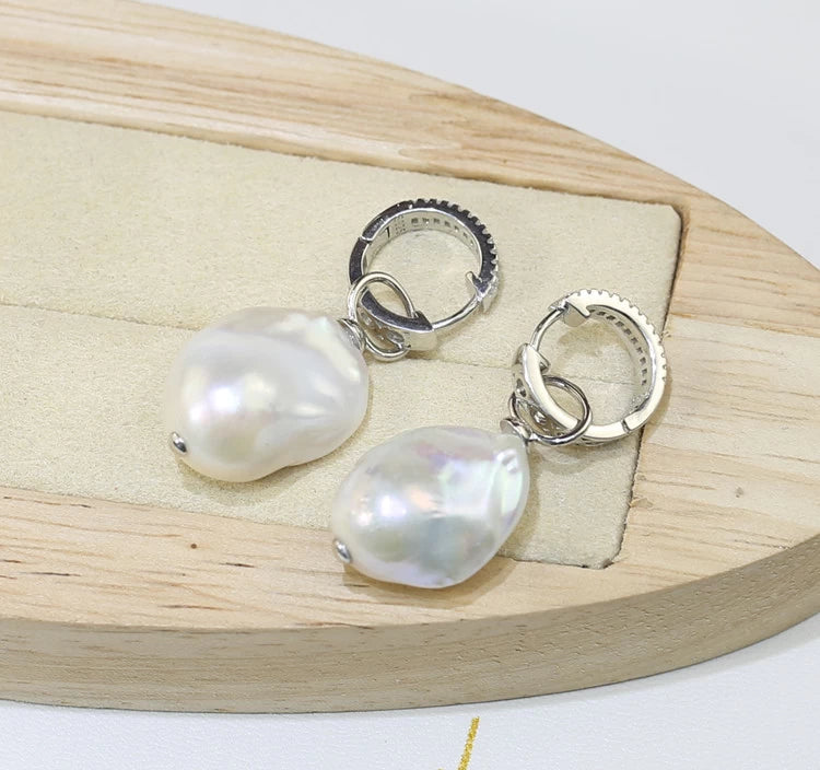 Luxury Baroque Natural Pearl Earrings