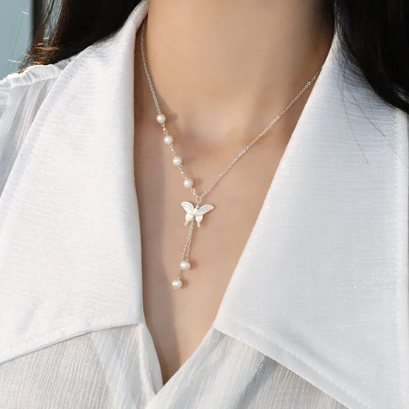 Odyssey Butterfly Pearl Necklace